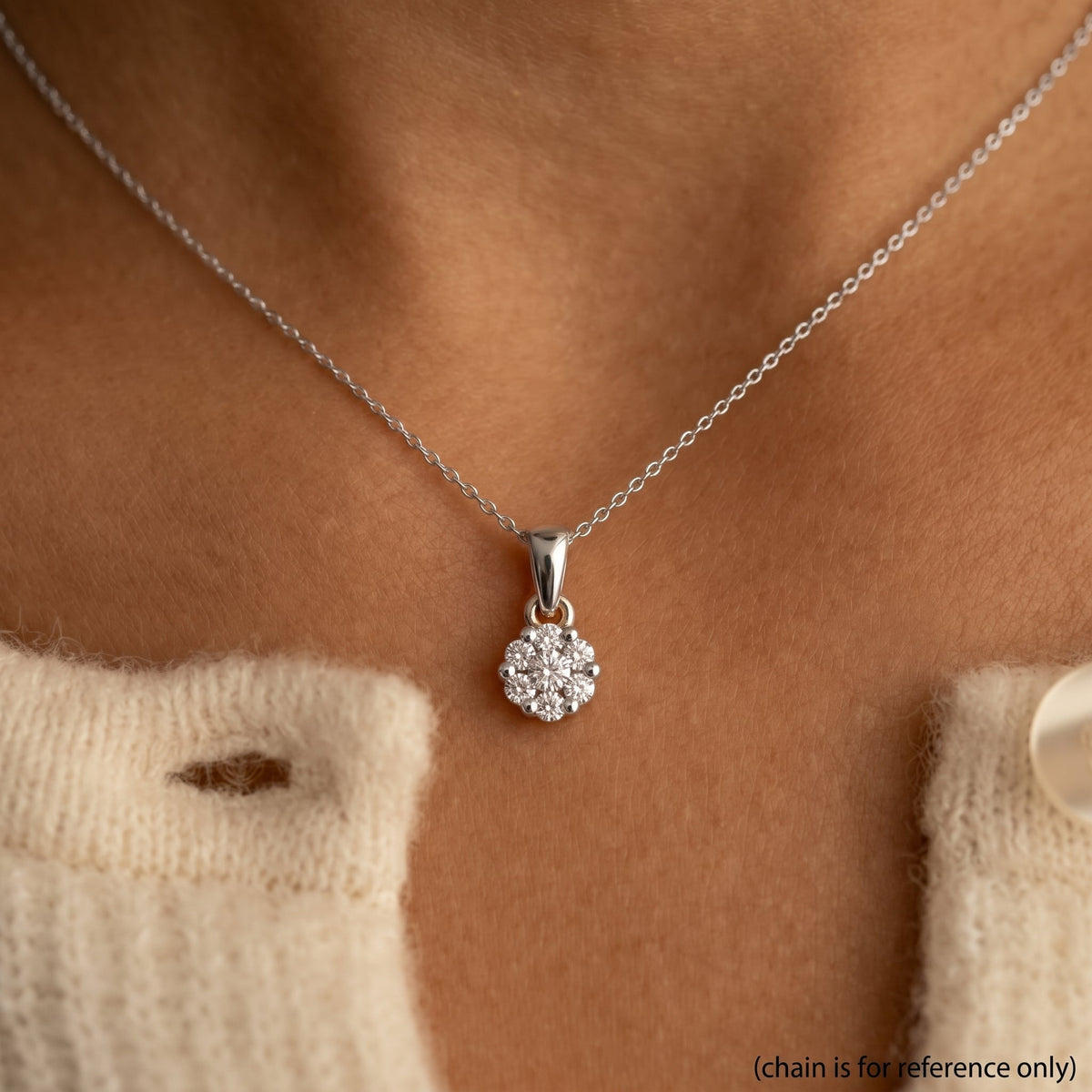 D'Joy Lab Grown Diamond Cluster Pendant, Ring and Push Post Earrings in Platinum Overlay Sterling Silv 221337399 3