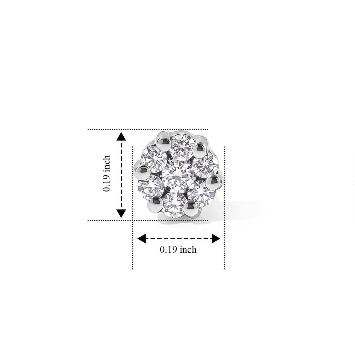 D'Joy Lab Grown Diamond Cluster Pendant, Ring and Push Post Earrings in Platinum Overlay Sterling 221337403 7