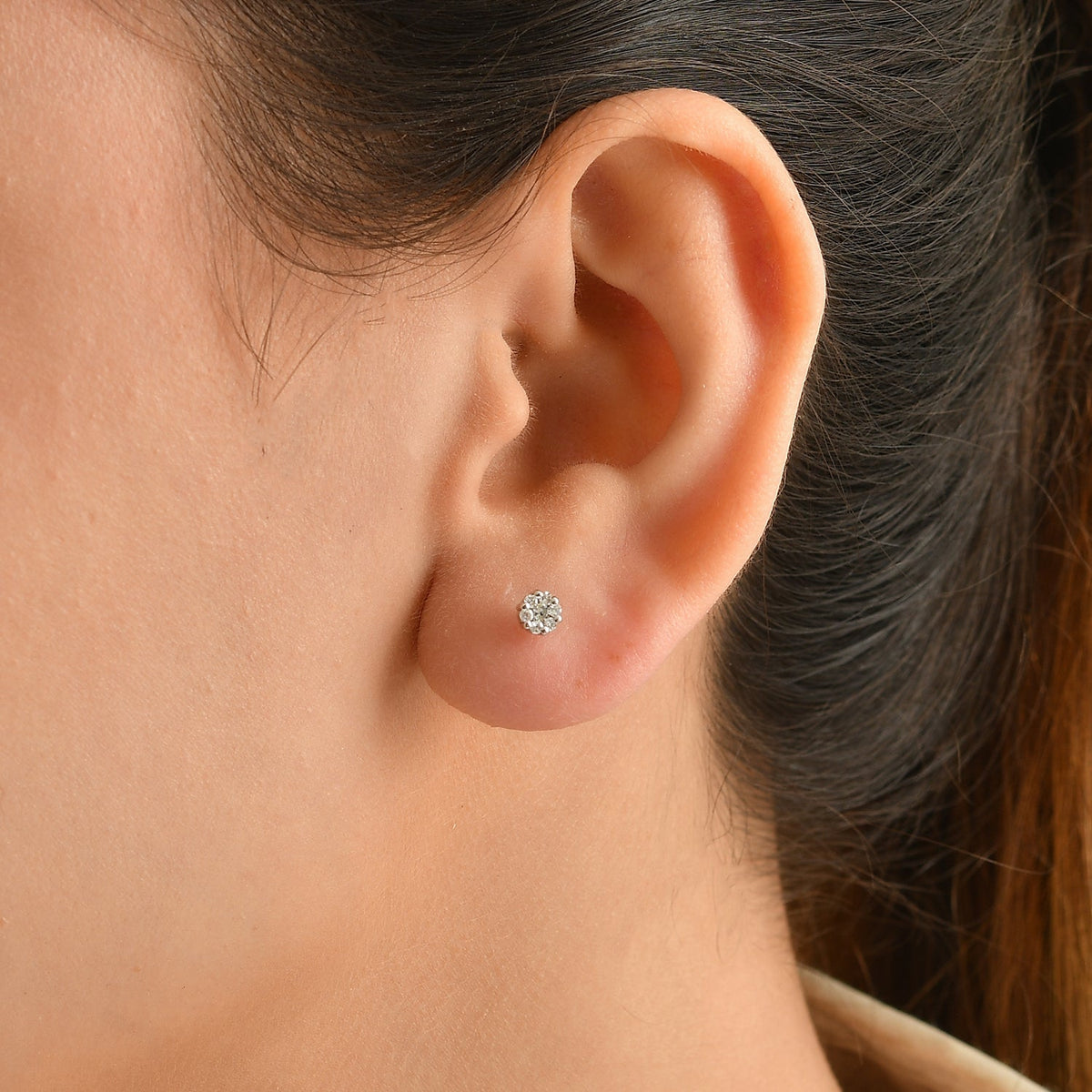 D'Joy Lab Grown Diamond Cluster Pendant, Ring and Push Post Earrings in Platinum Overlay Sterling Silve 221337404 4