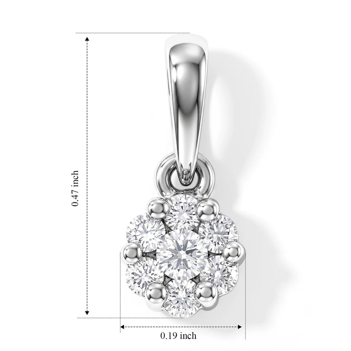 D'Joy Lab Grown Diamond Cluster Pendant, Ring in Platinum Overlay Sterling Silver M 221337508 4