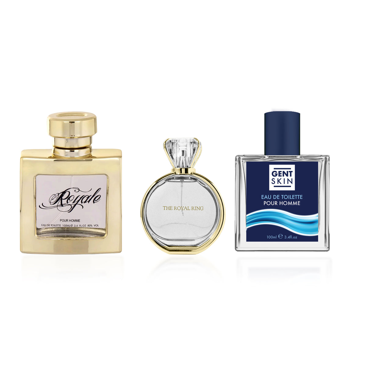 Laurelle London Luxury Fragrance Gift Set - Pack of 3 (Royale Gold EDT 100ml, Royal Ring EDP 80ml &amp; Gent Skin EDT 100ml) 221339289 0