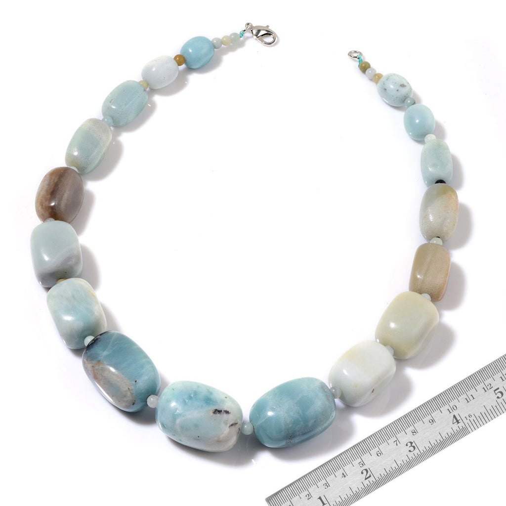 Amazonite Necklace (Size 20) in Silver Tone 680.0 Ct_2229171_2