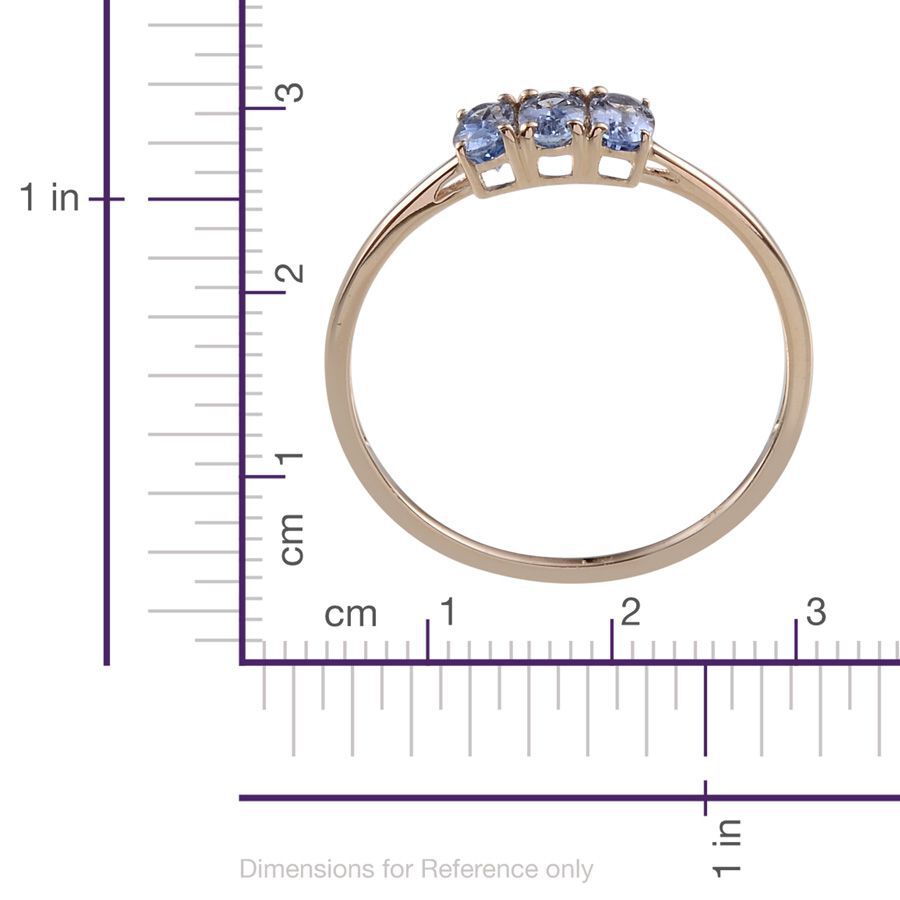 0.75 Ct Ceylon Blue Sapphire Trilogy Ring in 9K Gold 2267668 2