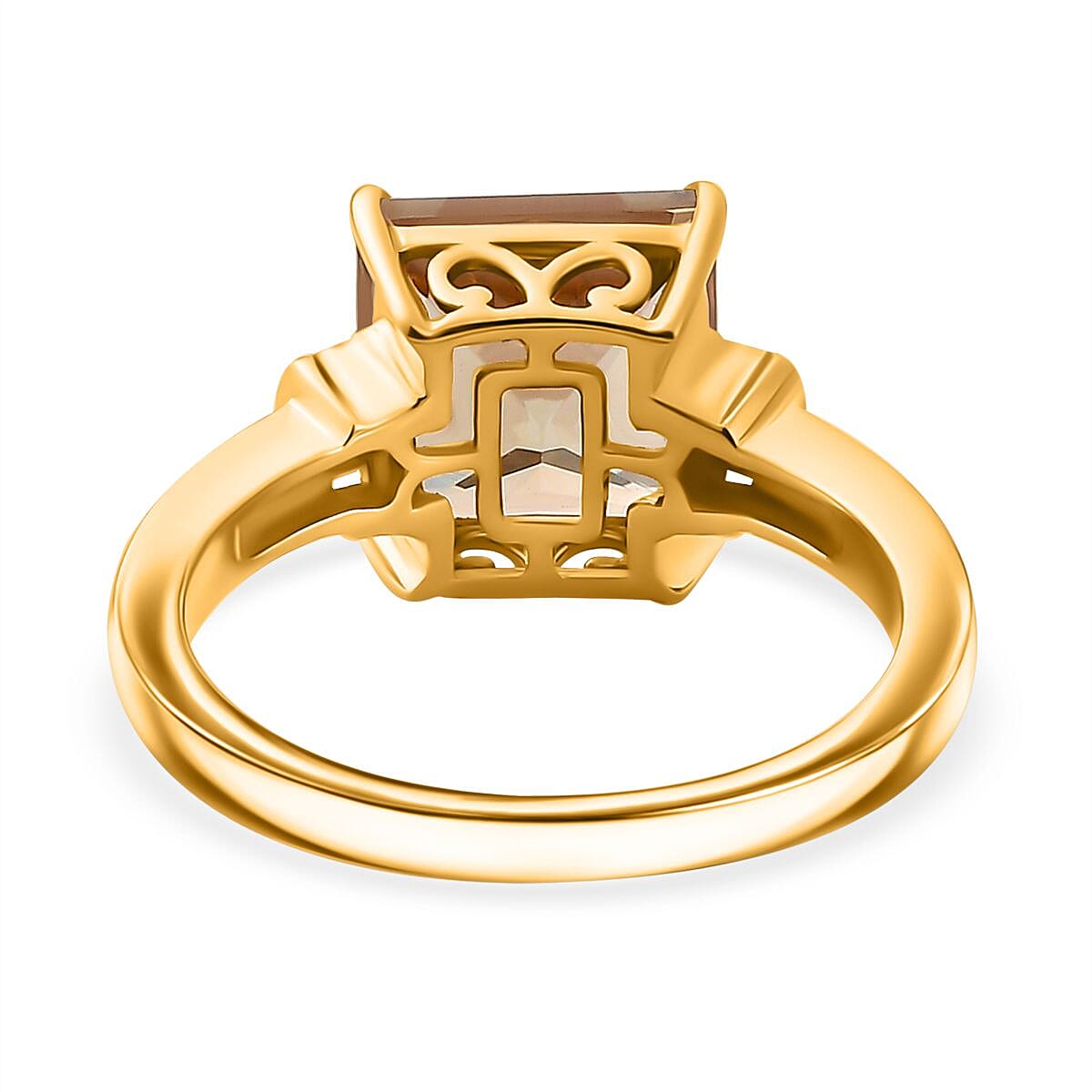 First Time Ever - 22K Yellow Gold AAAA Princess Cut Natural Turkizite (4.16Ct) &amp; White Diamond (EF-VS) Ring 4.32 Ct 7795390 5