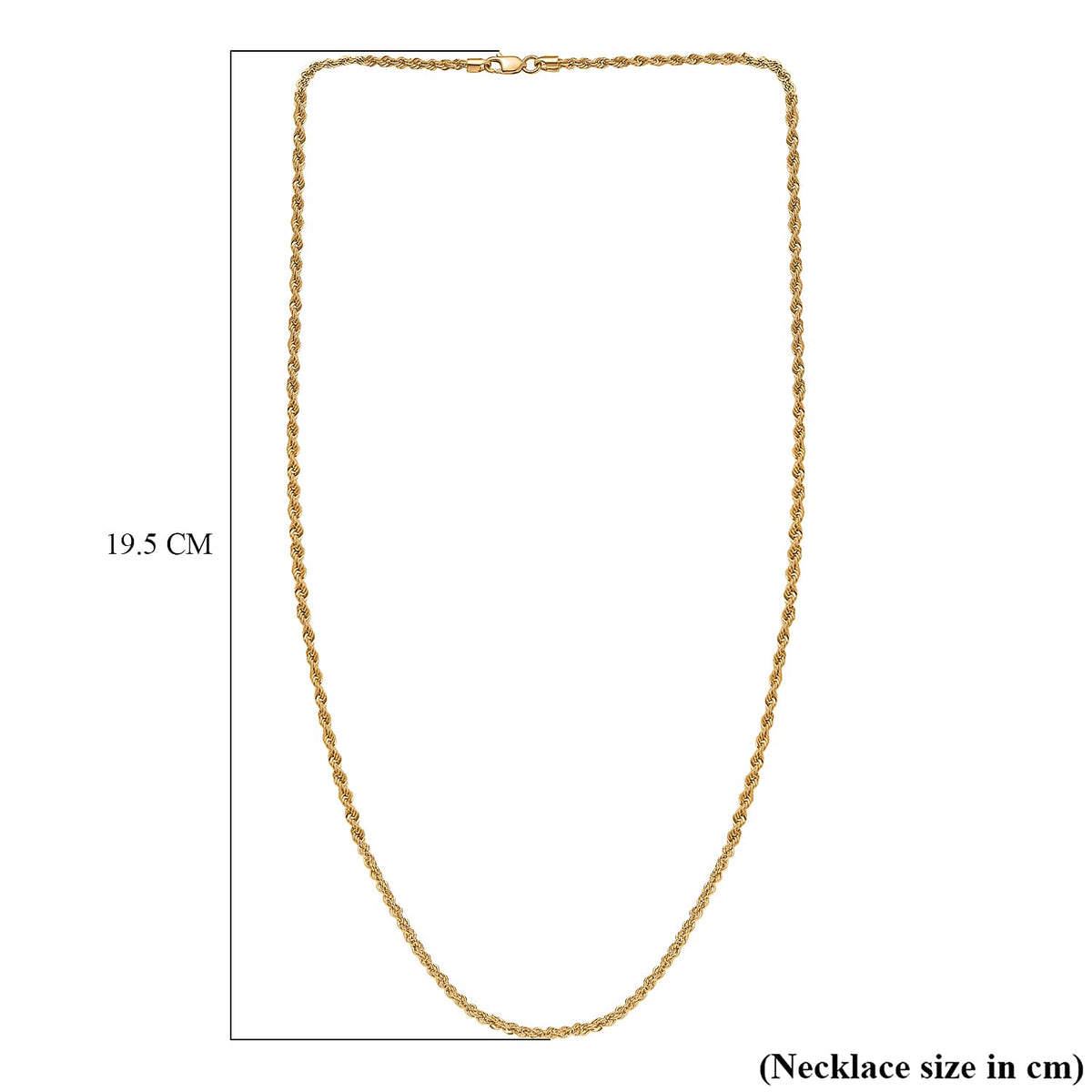One Time Deal - 22K Yellow Gold (91.6 Purity) Rope Necklace (Size - 20) 7817299 6