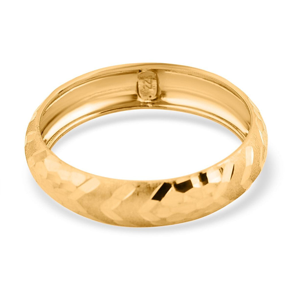 Royal Bali Collection - 22K (91.6% Purity) Yellow Gold Diamond Cut Band Ring
