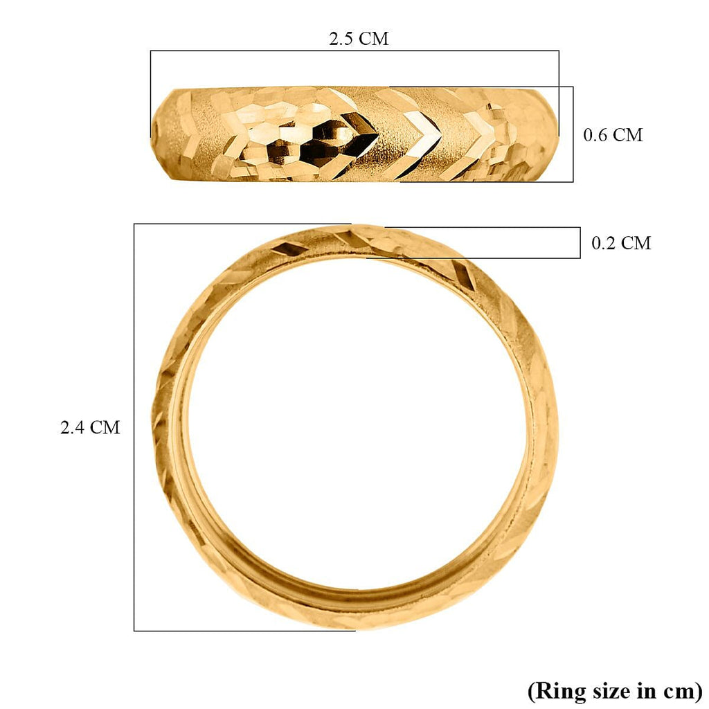 Royal Bali Collection - 22K (91.6% Purity) Yellow Gold Diamond Cut Band Ring