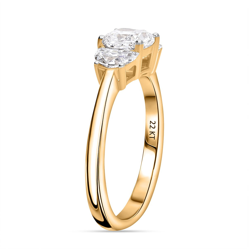 22K Yellow Gold   White Diamond  Ring 0.00 ct,  Gold Wt. 3.61 Gms  0.001  Ct.