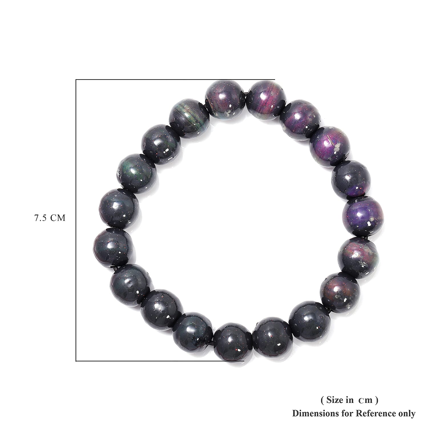 235 Ct. Hematite Mood Change Beaded Stretchable Bracelet 6.25 Inches 3739506 3