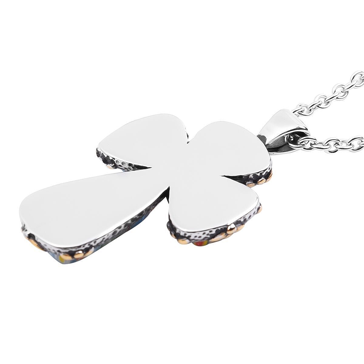 Murano Style Glass Cross Pendant With Chain  0.010  Ct. 2366662 5