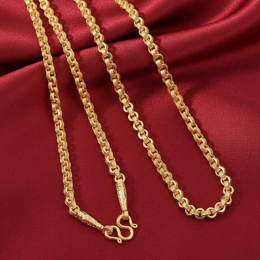 23K Yellow Gold ( 95.8% Purity) Designer Belcher Necklace (Size 18), Gold Wt. 4.00 Gms.