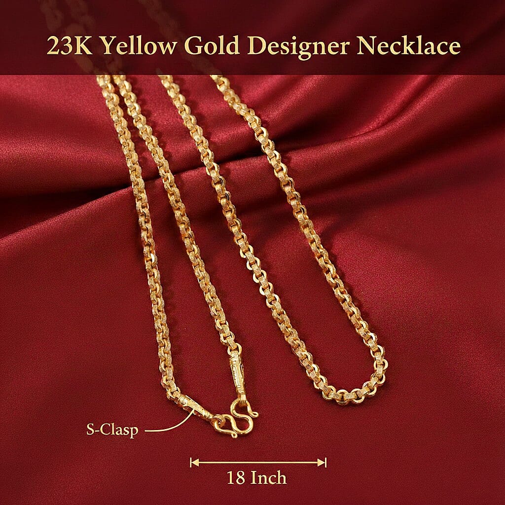 23K Yellow Gold ( 95.8% Purity) Designer Necklace with S-Clasp 18 Inch 8321686 6