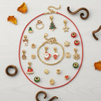 JEWELLERY ADVENT CALENDAR- 24 Piece Set - White Crystal, Multi Colour Glass Bracelet (Size 7.5 - 2 Ext), Necklace (Size 20 - 2 Ext),