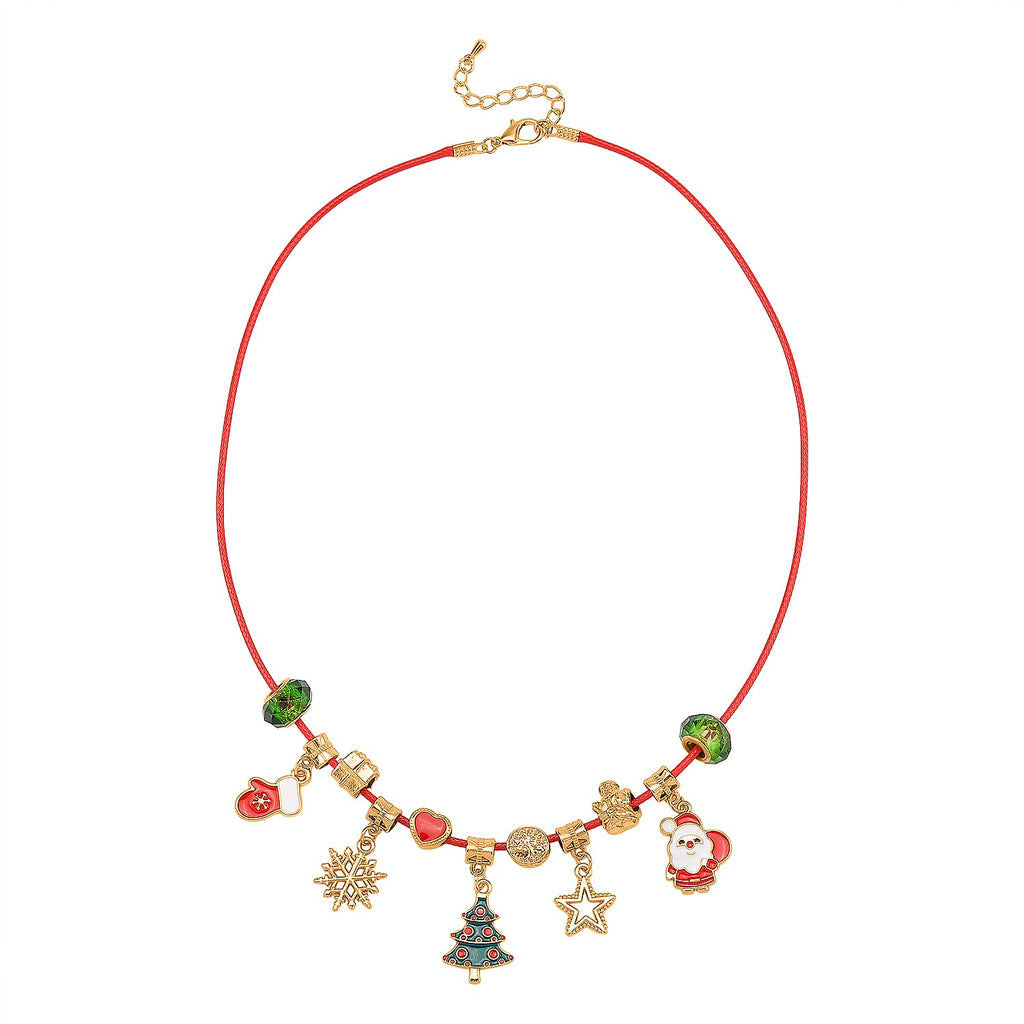 JEWELLERY ADVENT CALENDAR- 24 Piece Set - White Crystal, Multi Colour Glass Bracelet (Size 7.5 - 2 Ext), Necklace (Size 20 - 2 Ext),