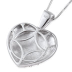 Blue Diamond (Rnd) Heart Pendant With Chain in Platinum Overlay and Stainless Steel_2417813_3