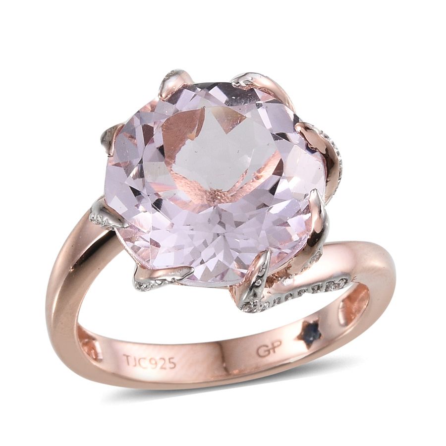 GP 9.5 Ct Rose De France Amethyst and Kanchanaburi Blue Sapphire with Multi Gemstones Solitaire Ring 2425748 0