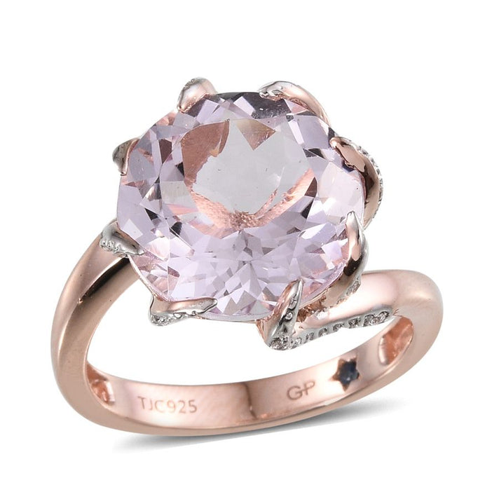GP 9.5 Ct Rose De France Amethyst and Kanchanaburi Blue Sapphire with Multi Gemstones Solitaire Ring 2425748 1
