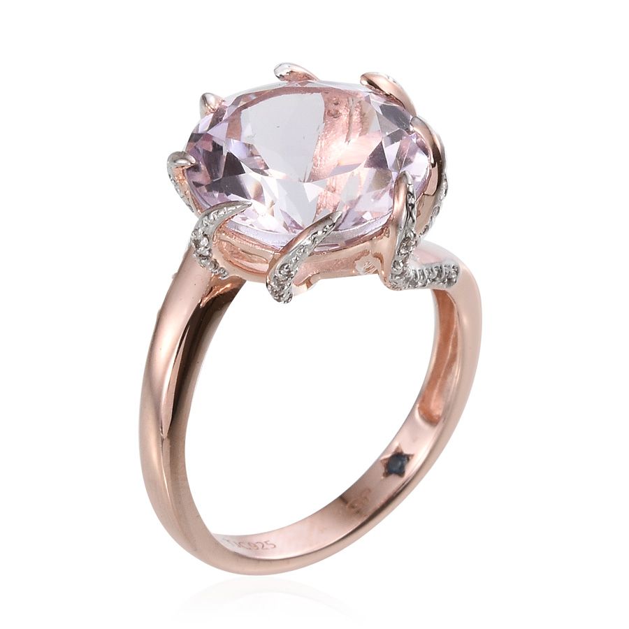 GP 9.5 Ct Rose De France Amethyst and Kanchanaburi Blue Sapphire with Multi Gemstones Solitaire Ring 2425748 3