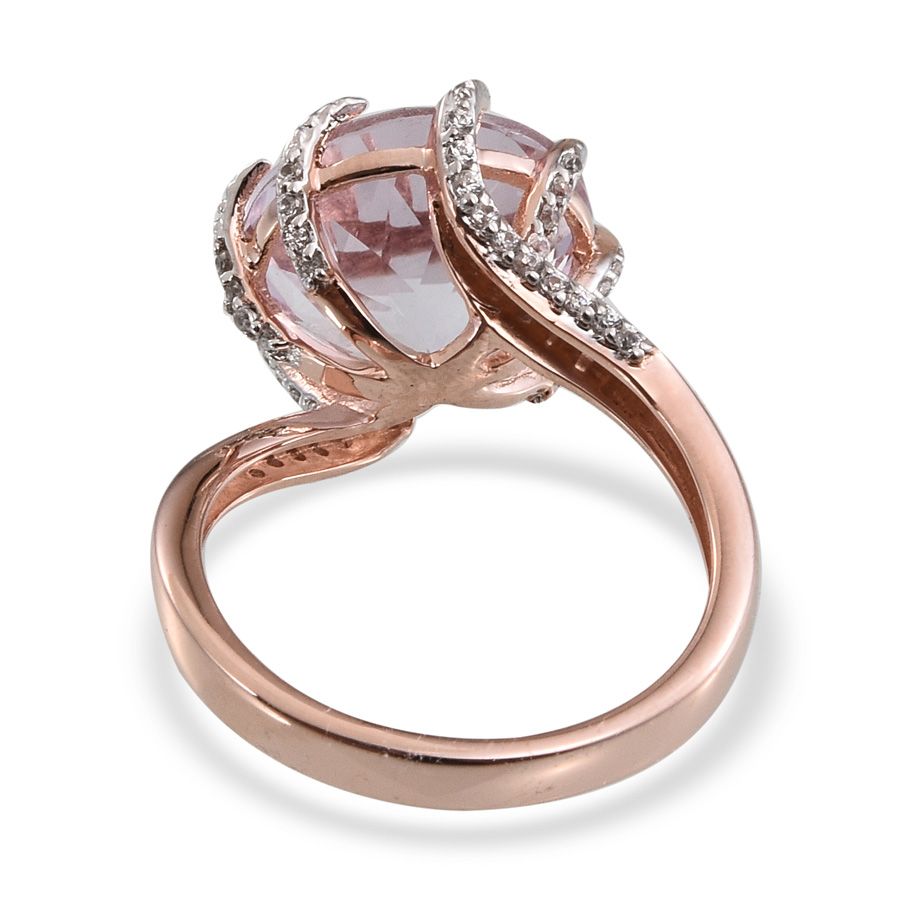 GP 9.5 Ct Rose De France Amethyst and Kanchanaburi Blue Sapphire with Multi Gemstones Solitaire Ring 2425748 5
