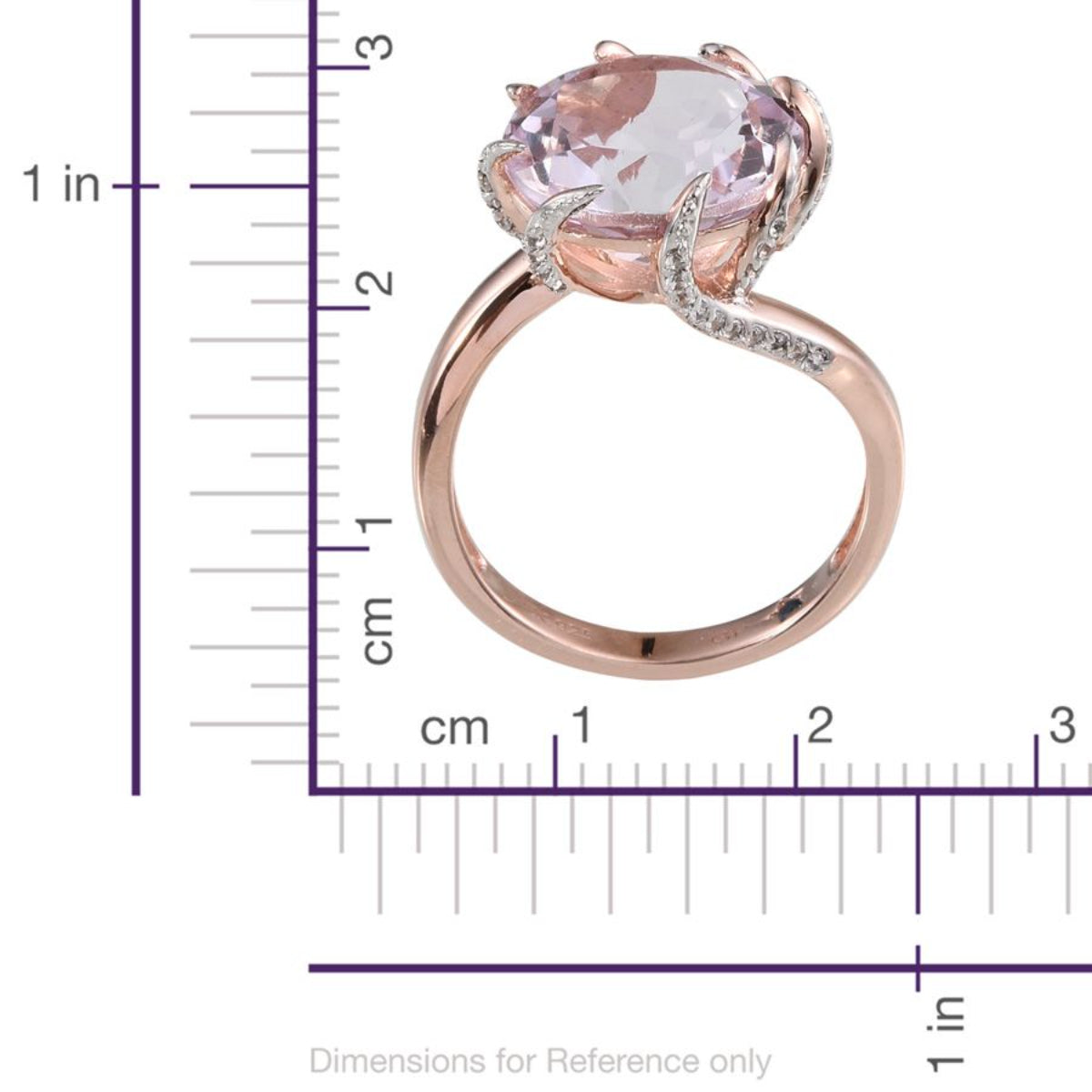 GP 9.5 Ct Rose De France Amethyst and Kanchanaburi Blue Sapphire with Multi Gemstones Solitaire Ring 2425748 6