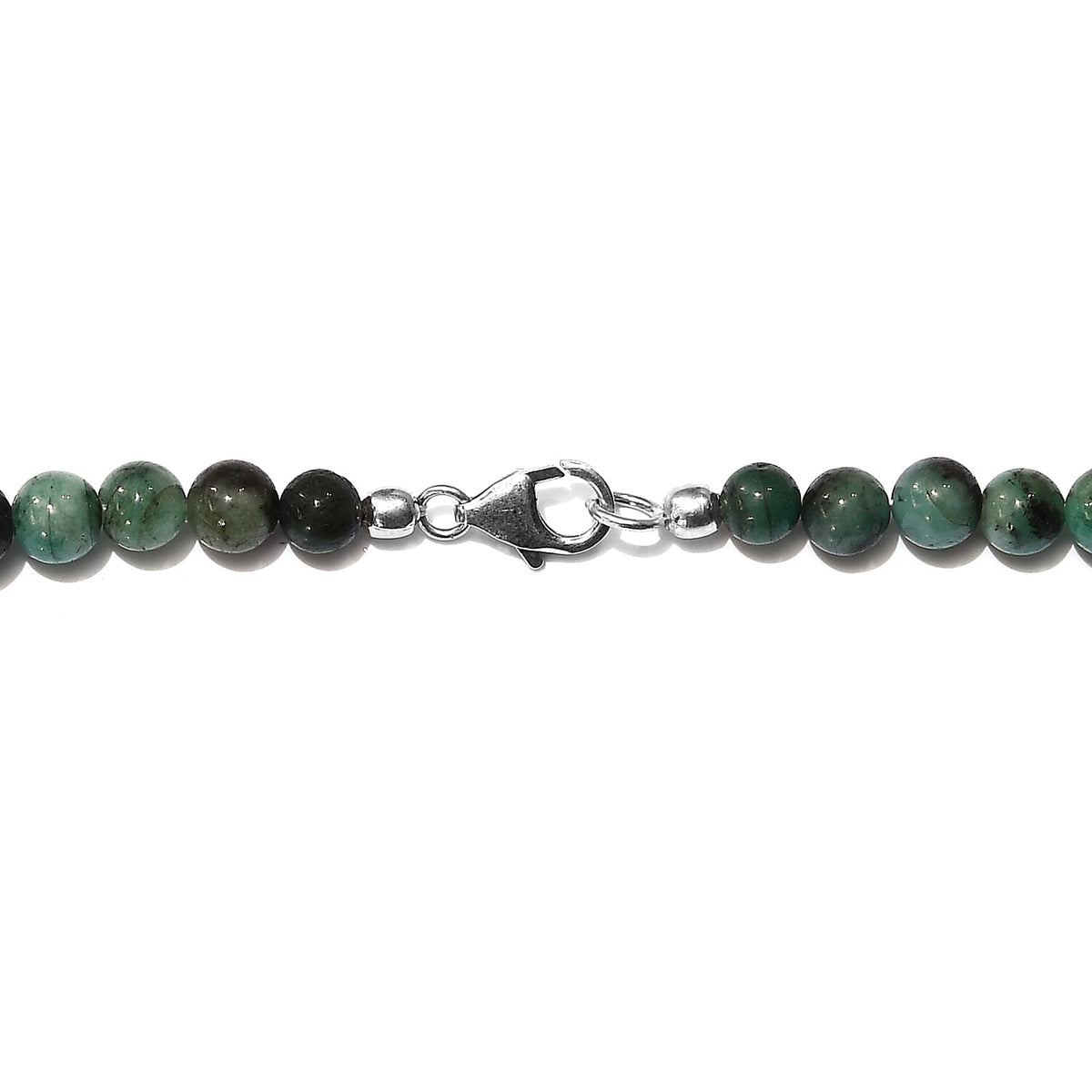 245 Ct. Emerald Beaded Necklace in Platinum Plated Sterling Silver 20 Inches 6060807 5