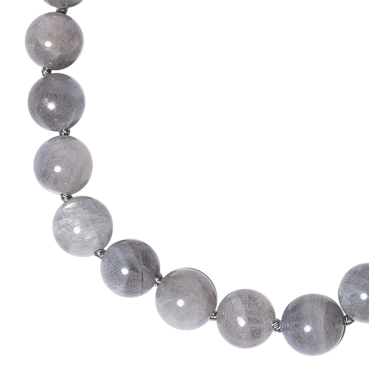 246 Ct AAA Labradorite Beaded Necklace with Magnetic Lock in Rhodium Plated Silver 20 Inch 3438968 2