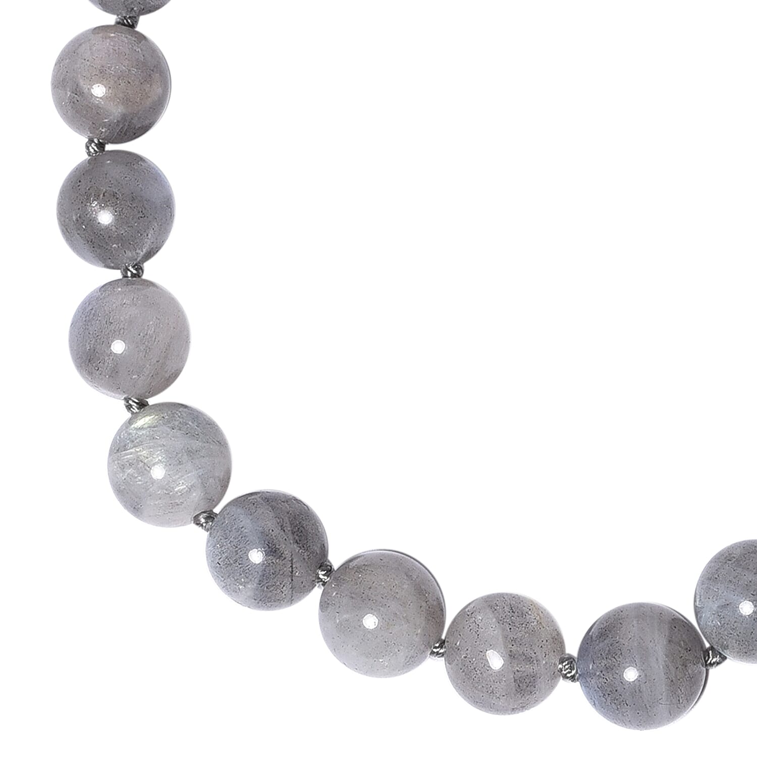 246 Ct AAA Labradorite Beaded Necklace with Magnetic Lock in Rhodium Plated Silver 20 Inch 3438968 2