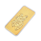 24K Gold Bar (99.9% Purity) Fu Symbol & Dragon Collectable - Symbolizing Happiness, Health & Good Fortune - (15.5 x 7.5 CM)