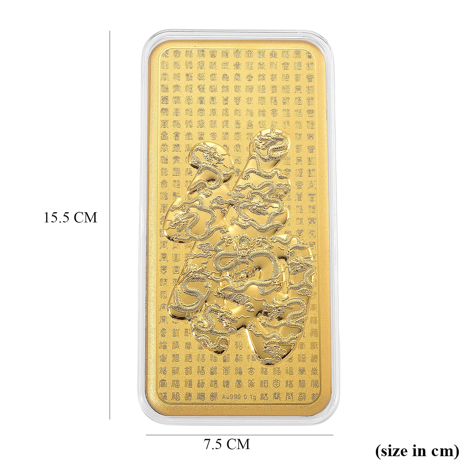 24K Gold (99.9% Purity) Fu Symbol and Dragon Collectable 8165977 5