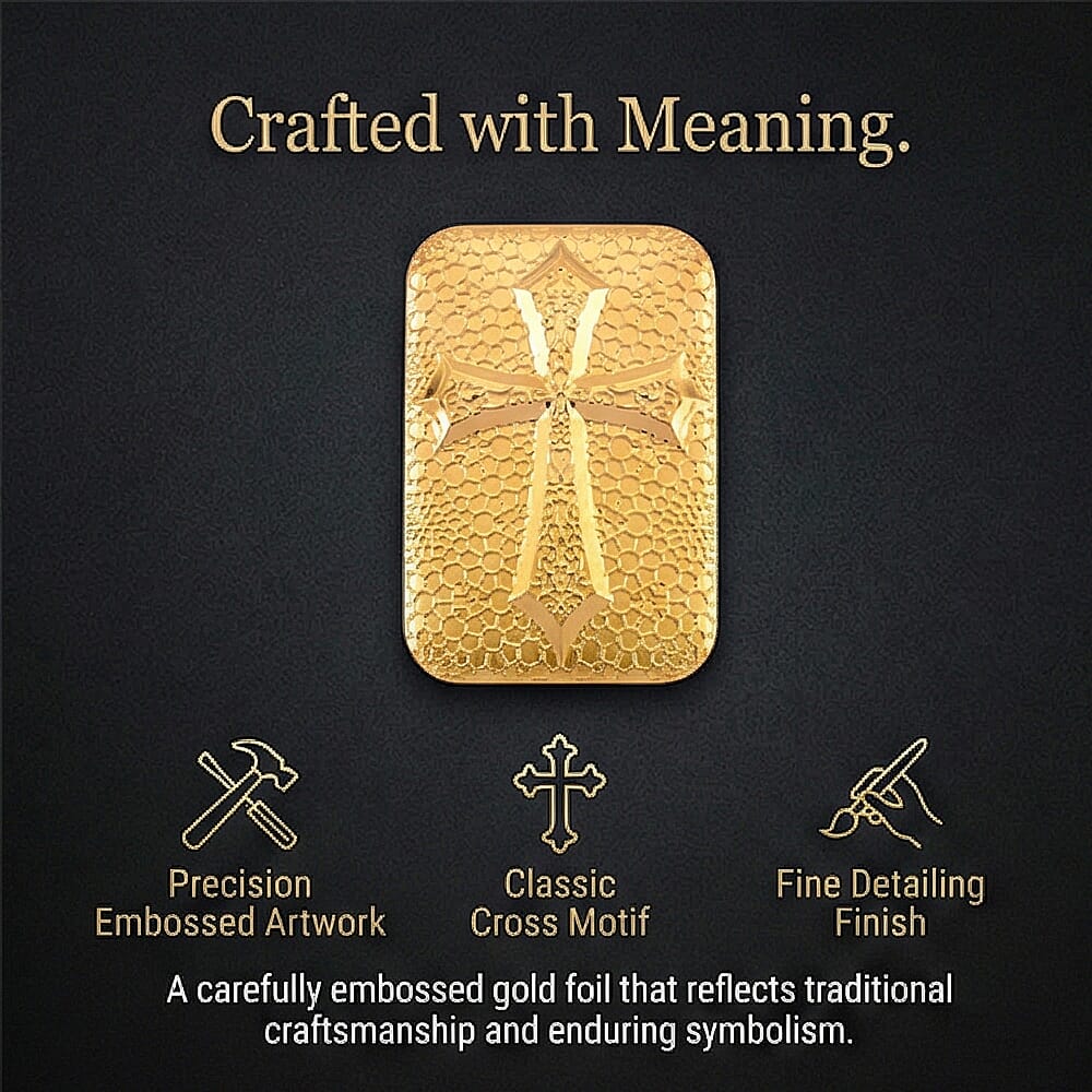 24K Yellow Gold Embossed Cross Foil (39.80 MM x 25.50 MM) 8321343 2