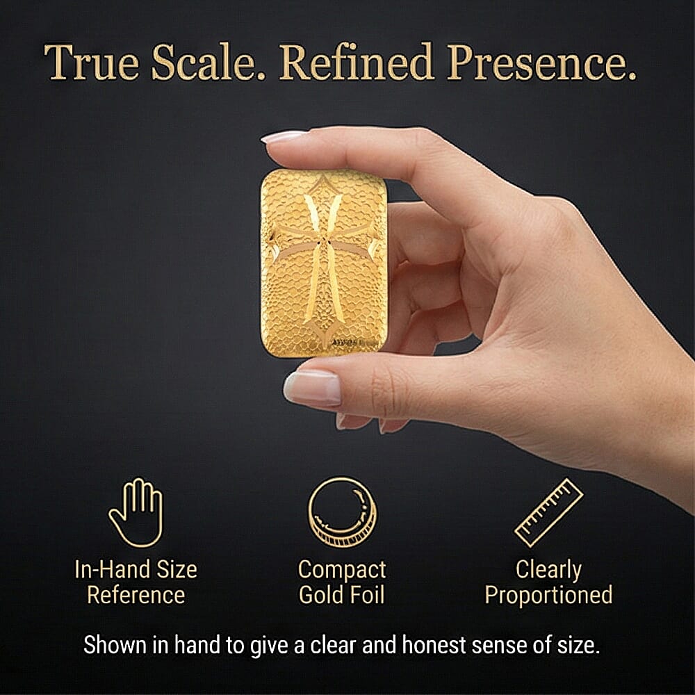 24K Yellow Gold Embossed Cross Foil (39.80 MM x 25.50 MM) 8321343 5