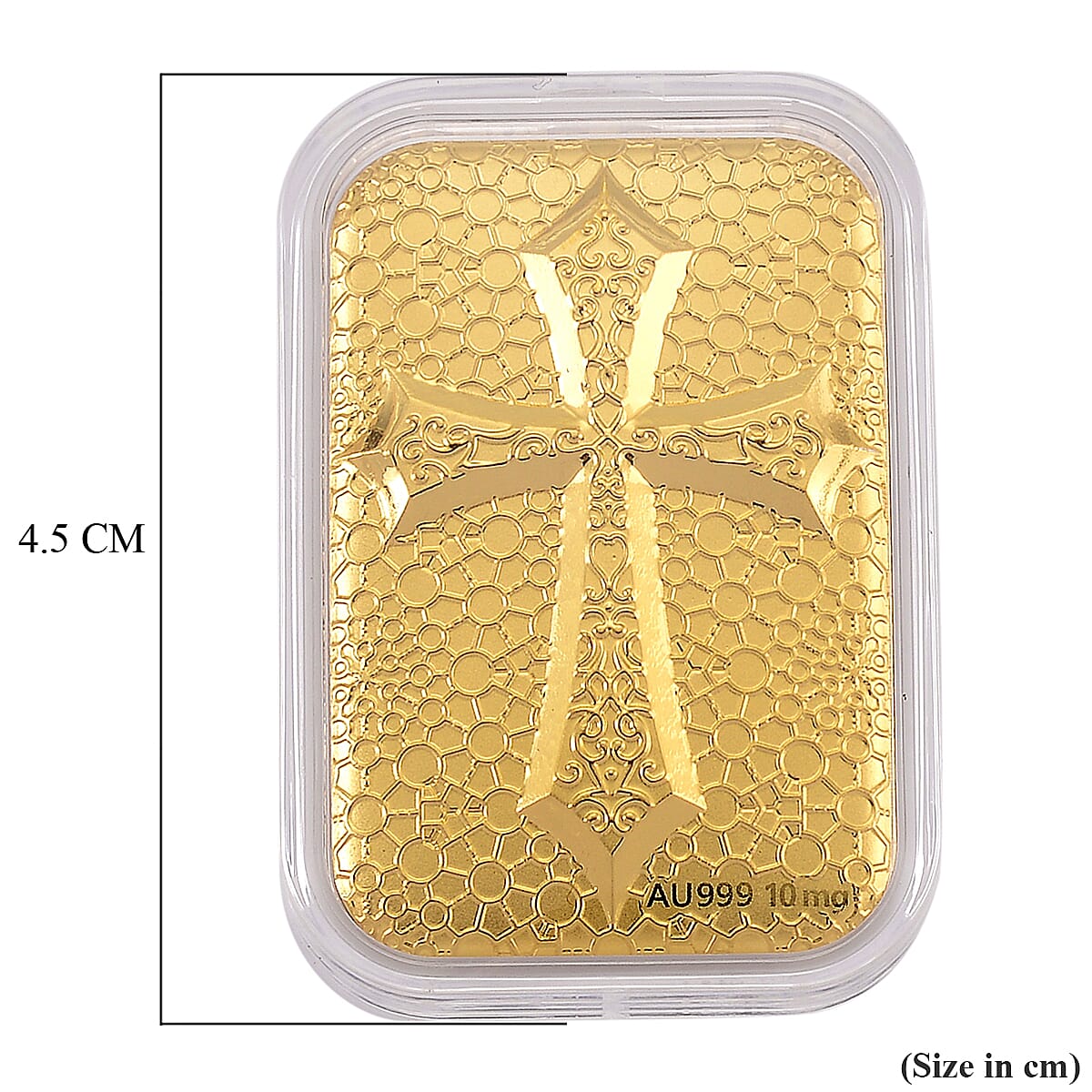 24K Yellow Gold Embossed Cross Foil (39.80 MM x 25.50 MM) 8321343 7