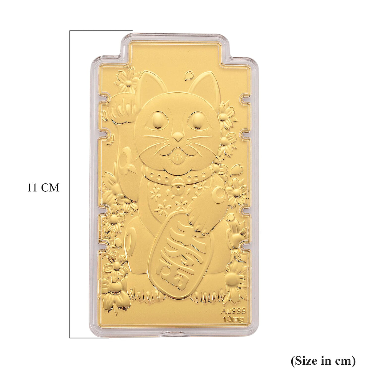 24K Yellow Gold (99.9% Purity) Large Maneki Neko Cat Embossed Collectable - Symbolise Wealth, Good Fortune &amp; Prosperity 8356063 7