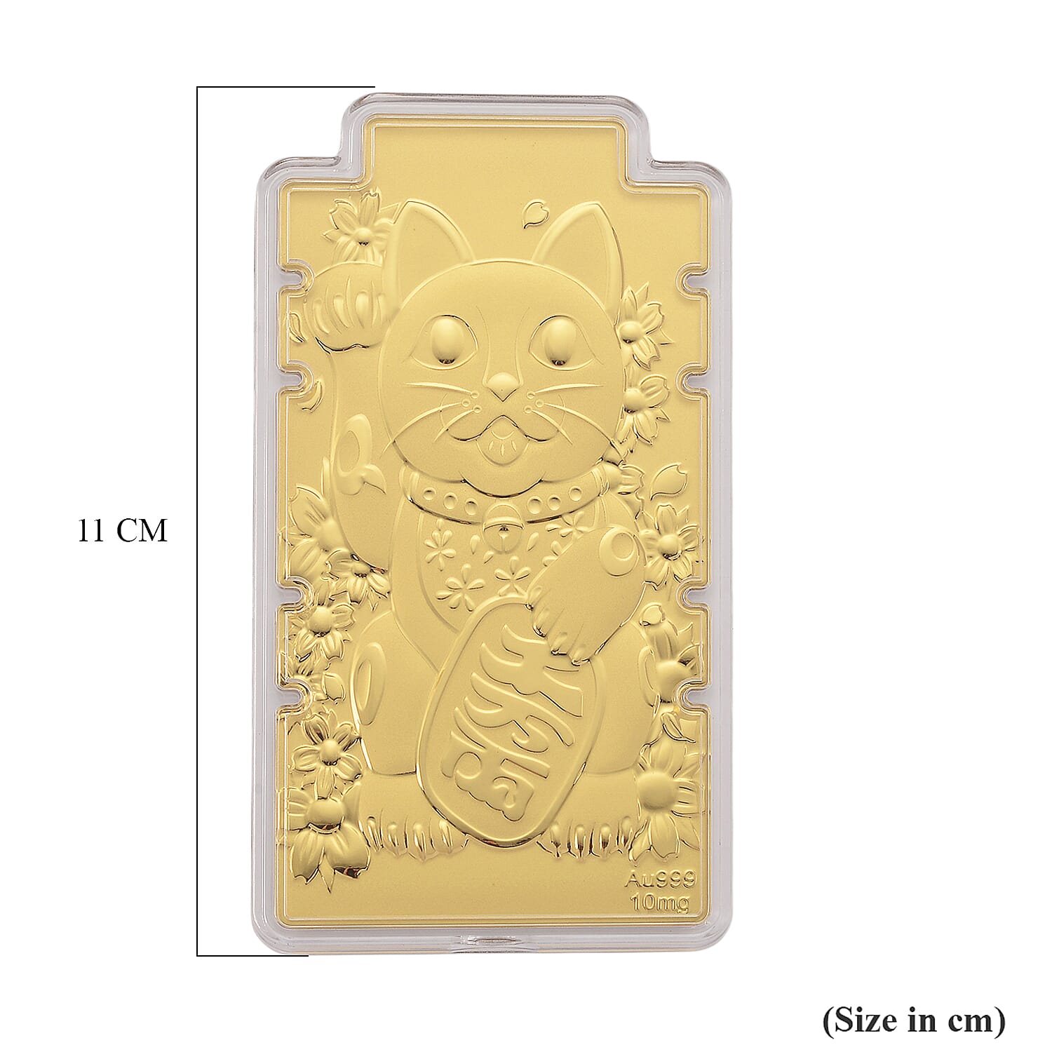 24K Yellow Gold (99.9% Purity) Large Maneki Neko Cat Embossed Collectable - Symbolise Wealth, Good Fortune &amp; Prosperity 8356063 7