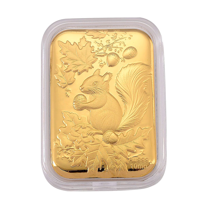 24K Yellow Gold (99.9% Purity) Squirrel Embossed Collectable (39.70 x 25.50 MM) 8328241 1