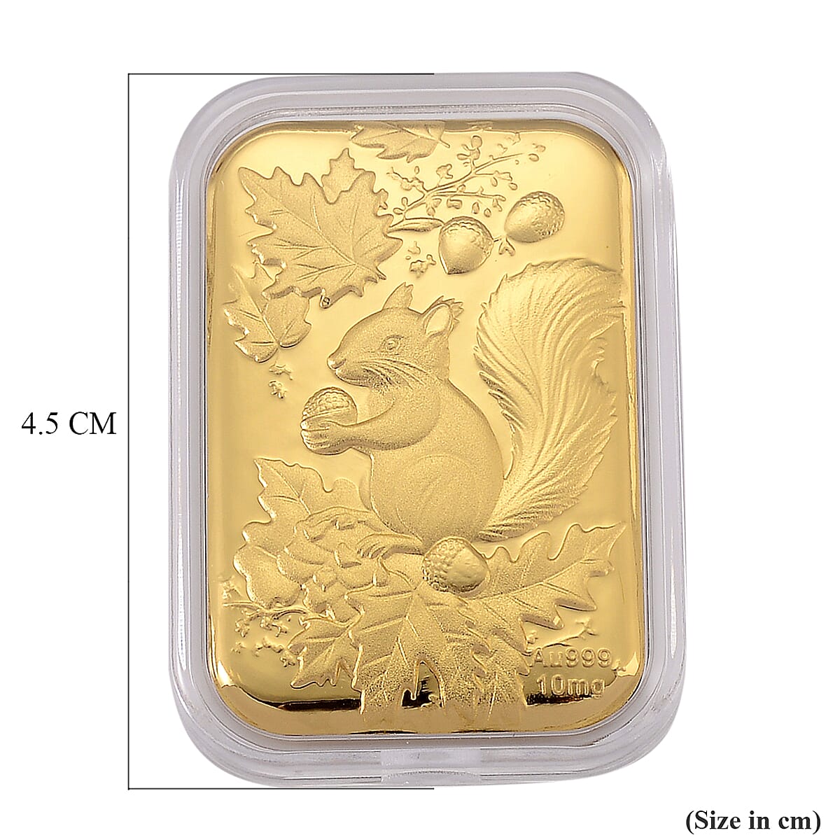 24K Yellow Gold (99.9% Purity) Squirrel Embossed Collectable (39.70 x 25.50 MM) V32562614 7