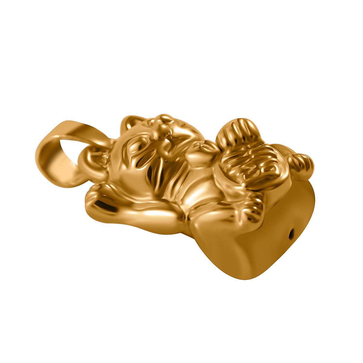 One Time Closeout - 24K Yellow Gold Beckoning Cat Pendant 7756642 4