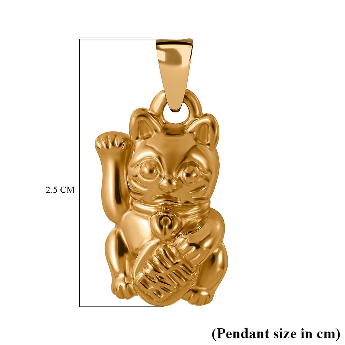 One Time Closeout - 24K Yellow Gold Beckoning Cat Pendant 7756642 7
