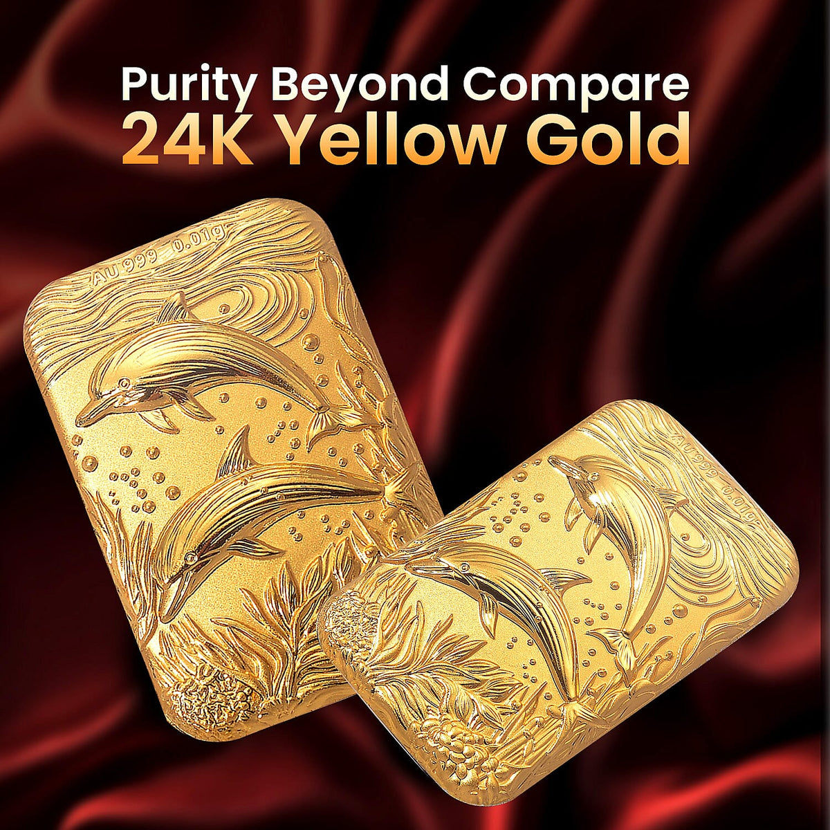 24K Yellow Gold Dolphin Foil V32562396 3