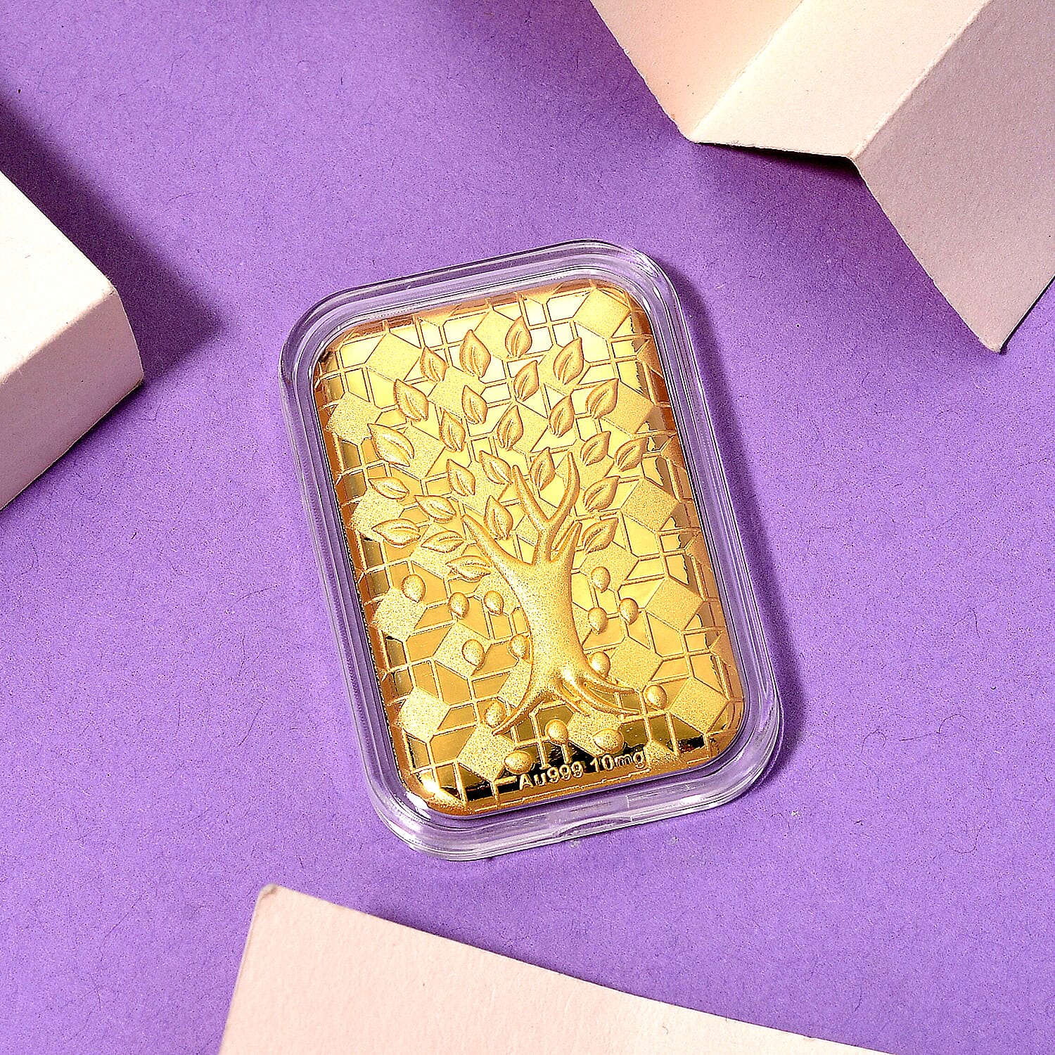 24K Yellow Gold Embossed Tree of Life Collectable 8321911 2