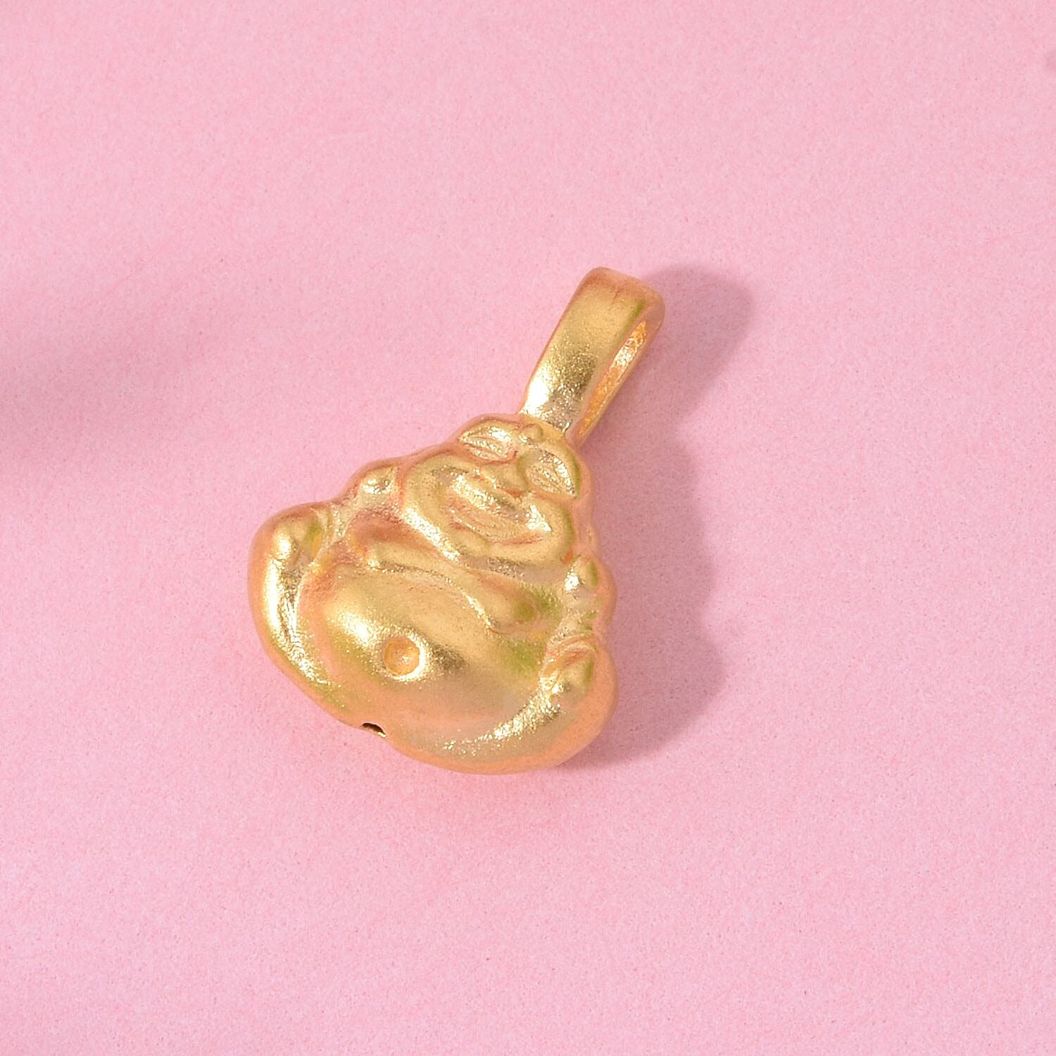24K Yellow Gold Laughing Buddha Pendant 8114585 1