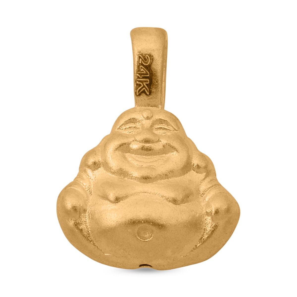24K Yellow Gold Laughing Buddha Pendant 8114585 4