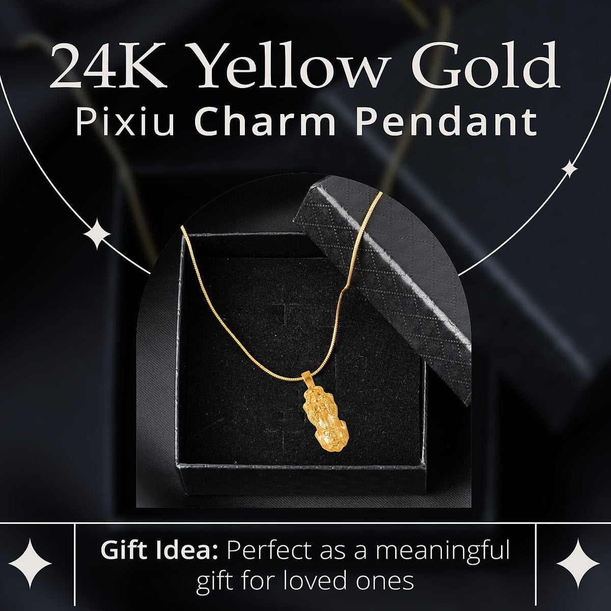 24K Yellow Gold Pixiu Charm Pendant V32515032 1