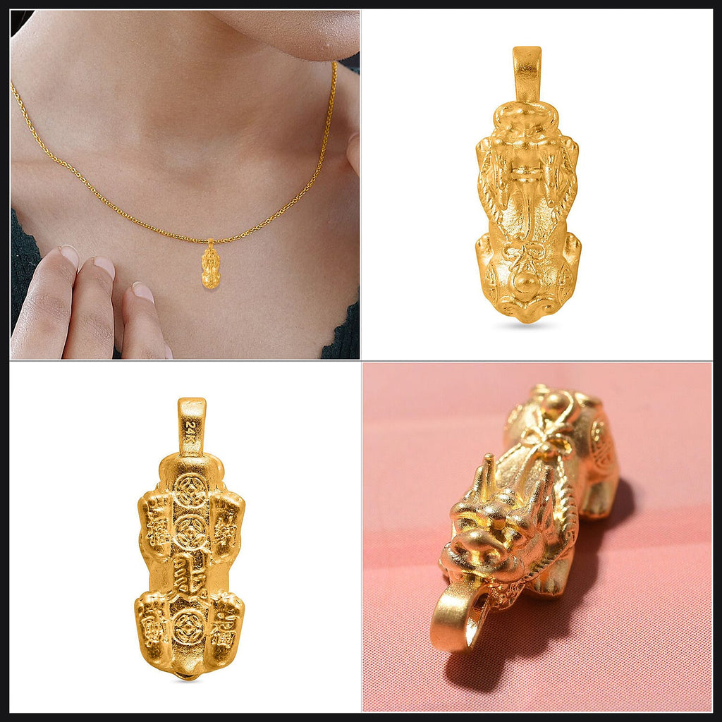 Gold Deal - 24K Yellow Gold (99.9% Gold Purity) Pixiu Pendant