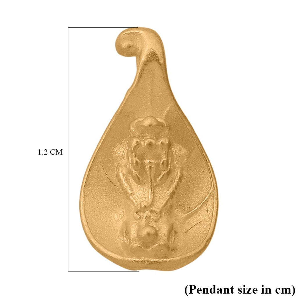 24K Yellow Gold Pixiu Leaf Pendant