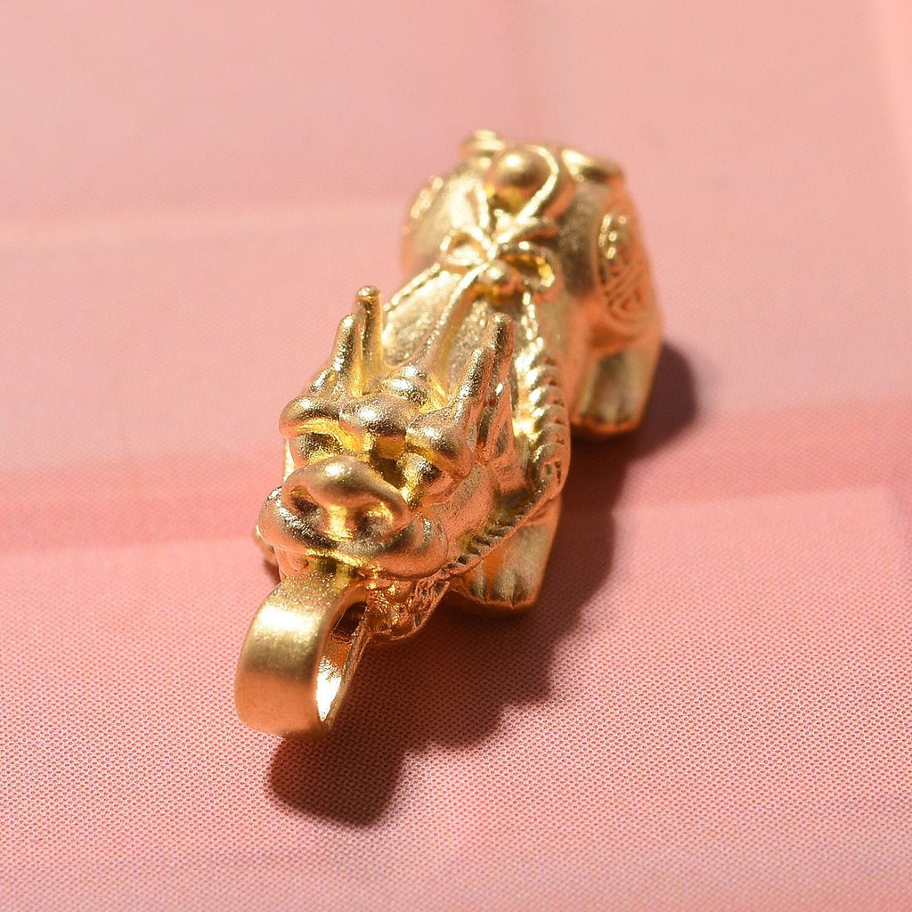 24K Yellow Gold Pixiu Pendant