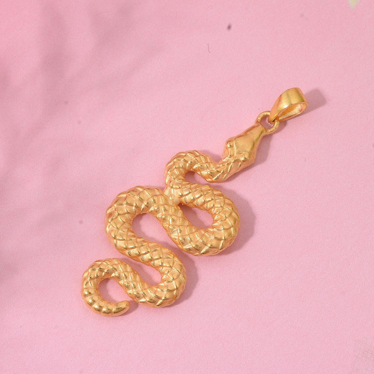 Designer Inspired 24K (99.9 Purity) Yellow Gold Snake Pendant 8114665 1