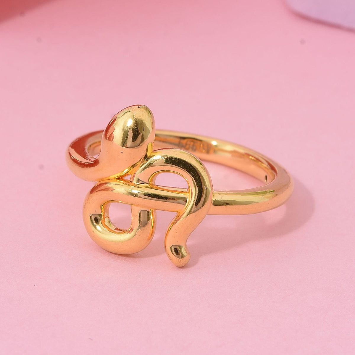 24K (99.99% Purity) Yellow Gold Serpent Ring 8133295 3