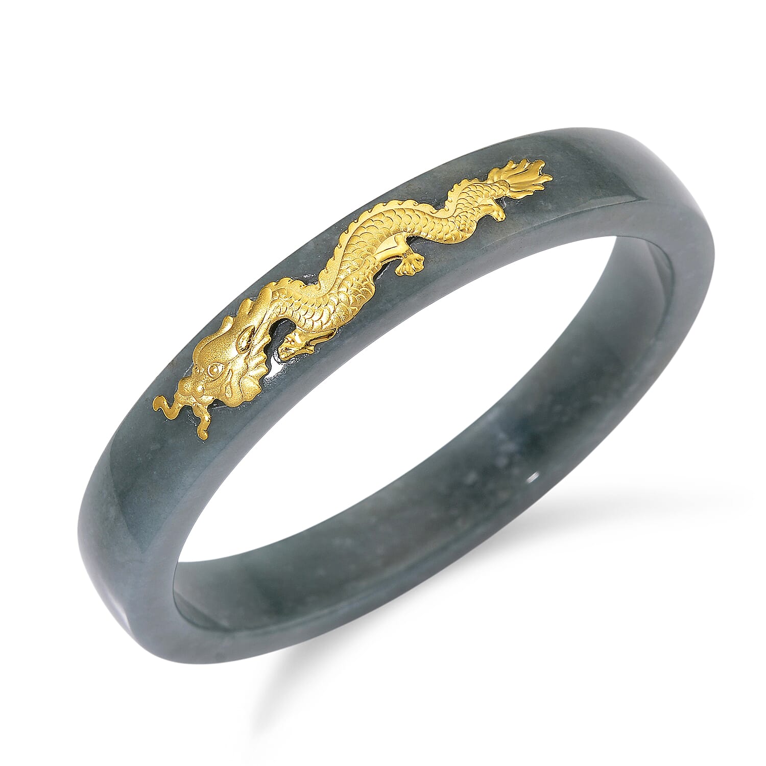 24K Yellow Gold Standard Natural Type A Jadeite Bangle (Size 7.5) 200.00 Ct. 8251577 0
