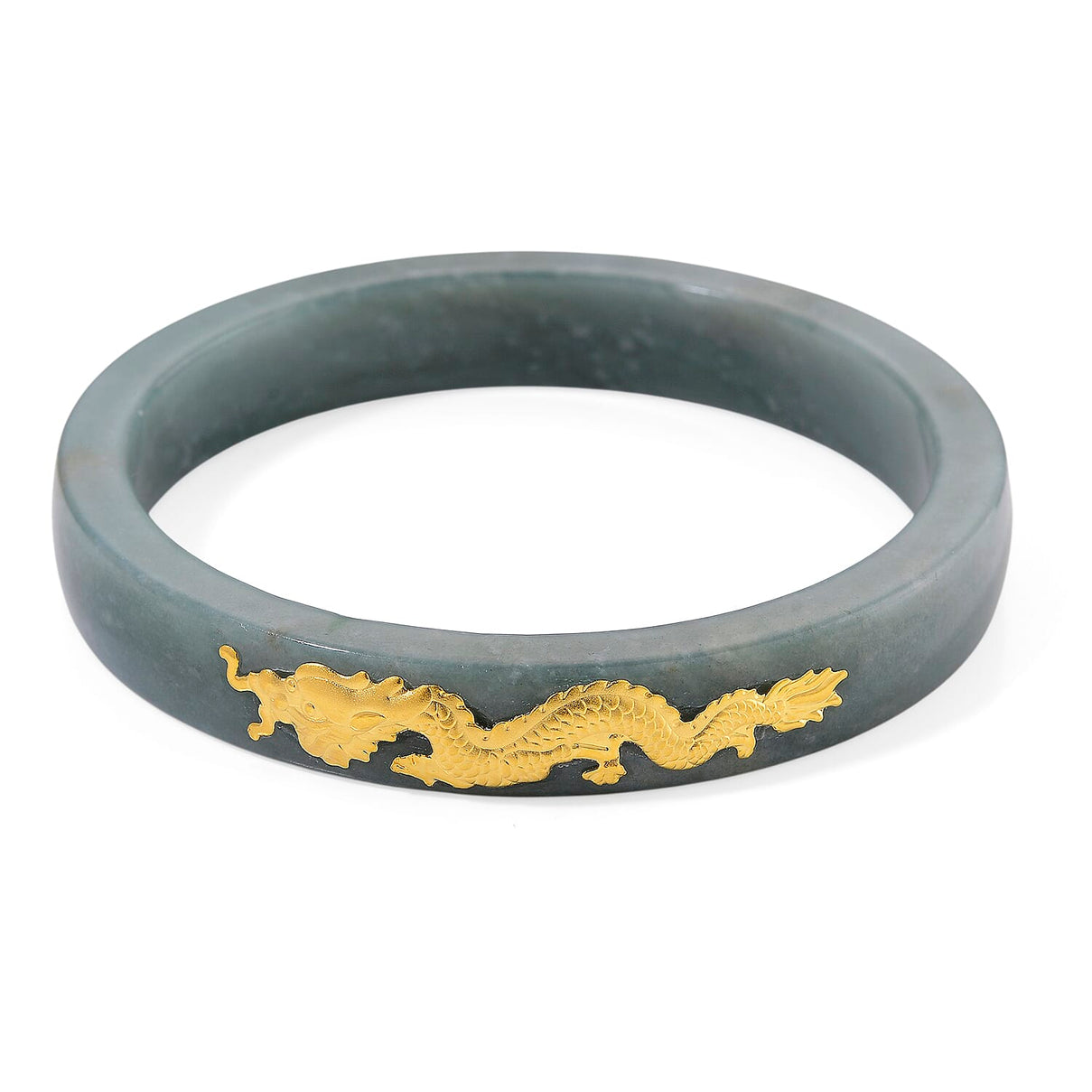 24K Yellow Gold Standard Natural Type A Jadeite Bangle (Size 7.5) 200.00 Ct. 8251577 3